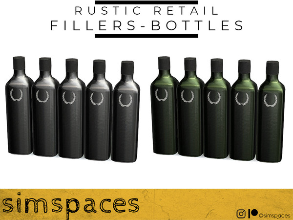 Sims 4 — Rustic Retail - fillers - bottles by simspaces — Part of the Rustic Retail set: so very rustically retail. Get