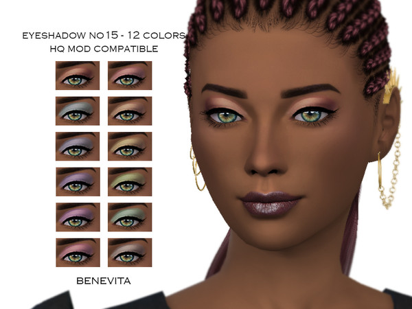 Sims 4 — Eyeshadow No15 [HQ] by Benevita — Eyeshadow No15 HQ Mod Compatible 12 Colors I hope you like! :)