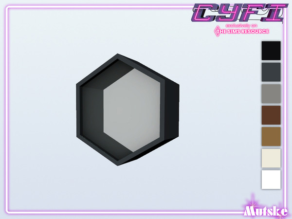Sims 4 — CyFi Hexagon Window Type B 05x1 by Mutske — Part of the construtionset Hexagon and CyFi Collaboration. Made