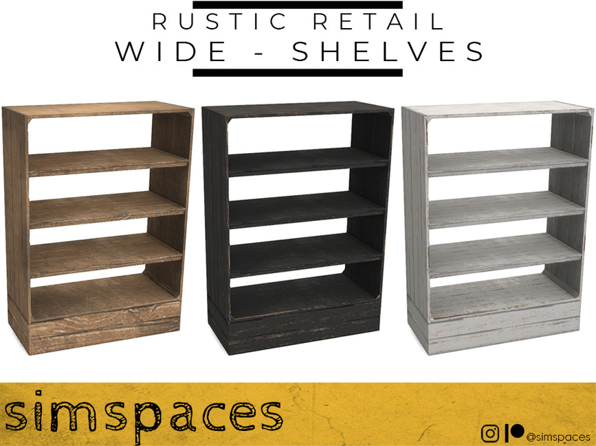 The Sims Resource Rustic Retail wide shelves