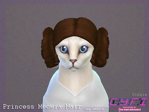 Sims 4 — CyFi - Princess Meowia Hair by Dissia — Part of cute costume inspired by Star Wars Princess Leia :) Only one