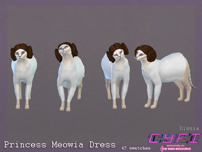 Sims 4 — CyFi - Princess Meowia Dress by Dissia — Part of cute costume inspired by Star Wars Princess Leia :) Available