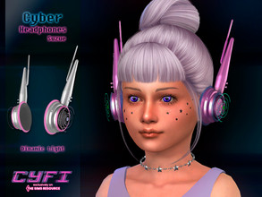 Sims 4 — CyFi Cyber Headphones Child by Suzue — -New Mesh (Suzue) -10 Swatches -For Female and Male (Child) -Glasses