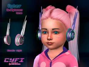 Sims 4 — CyFi Cyber Headphones Toddler by Suzue — -New Mesh (Suzue) -10 Swatches -For Female and Male (Toddler) -Glasses