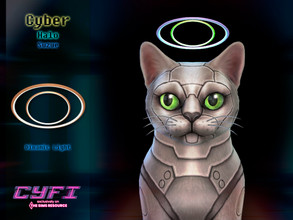 Sims 4 — CyFi Cyber Halo Cat by Suzue — -New Mesh (Suzue) -10 Swatches -Hat Category
