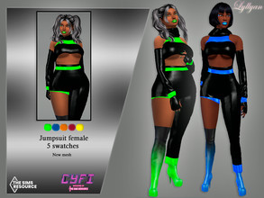 Sims 4 — Cyfi Jumpsuit female  by LYLLYAN — Jumpsuit female in 5 swatches.