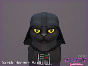 Sims 4 — CyFi - Darth Meower Hat by Dissia — Hat for cats inspired by Star Wars Darth Vader :) Only one swatch