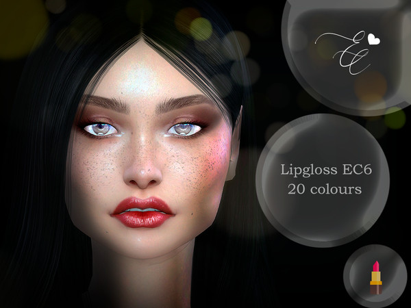 Sims 4 — Lipgloss EC6 by Elegant_Creations — Lipgloss with teeth EC6 in 20 colours for base game For fem and males Hq