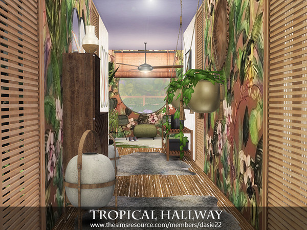 Sims 4 — Tropical Hallway by dasie22 — Tropical Hallway is a lovely welcom room and a communication corridor. Please, use