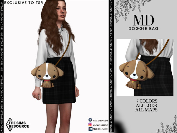 Sims 4 — DOGGIE BAG CHILD by Mydarling20 — new mesh base game compatible all lods all maps 7 colors the texture of this