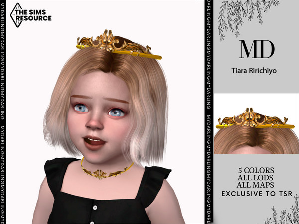 Sims 4 — TIARA RIRICHIYO TODDLER by Mydarling20 — new mesh base game compatible all lods all maps 5 colors