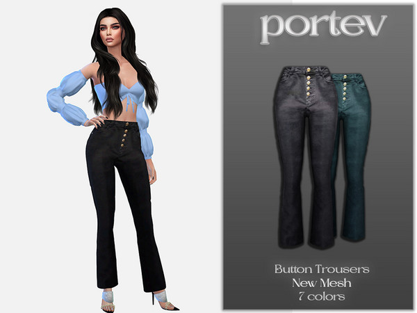 The Sims Resource - Button Trousers