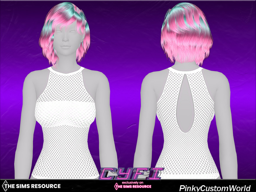 The Sims Resource CyFi Cyberpunk Retexture of Carbon hair by JavaSims