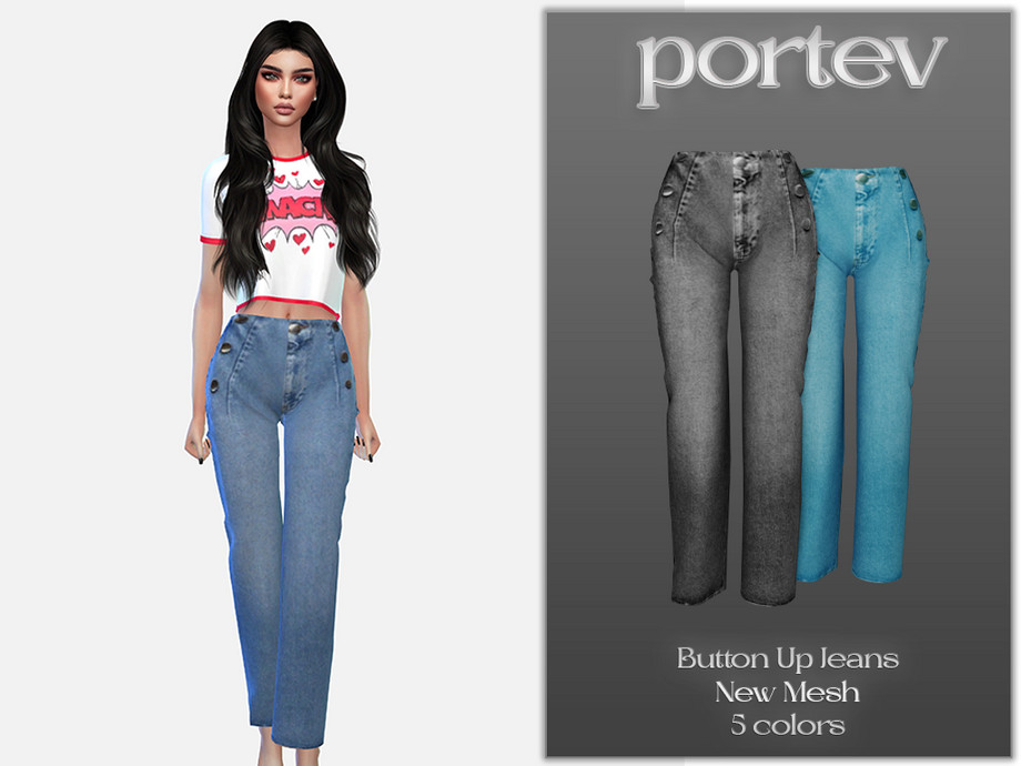 The Sims Resource - Button Up Jeans