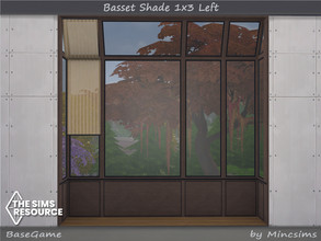 Sims 4 — Basset Shade 1x3 Left by Mincsims — BaseGame Compatible. 6 swatches for short Wall