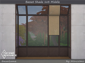 Sims 4 — Basset Shade 1x3 Middle by Mincsims — BaseGame Compatible. 6 swatches for short Wall