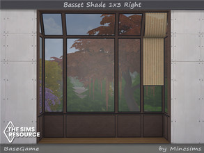 Sims 4 — Basset Shade 1x3 Right by Mincsims — BaseGame Compatible. 6 swatches for short Wall