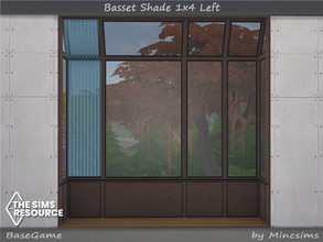 Sims 4 — Basset Shade 1x4 Left by Mincsims — BaseGame Compatible. 6 swatches for medium Wall