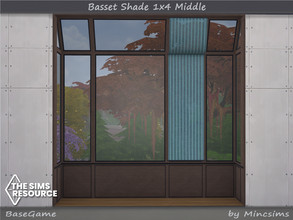 Sims 4 — Basset Shade 1x4 Middle by Mincsims — BaseGame Compatible. 6 swatches for medium Wall
