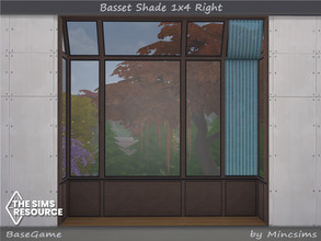 Sims 4 — Basset Shade 1x4 Right by Mincsims — BaseGame Compatible. 6 swatches for medium Wall