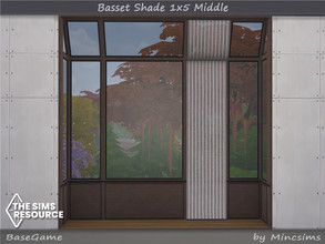 Sims 4 — Basset Shade 1x5 Middle by Mincsims — BaseGame Compatible. 6 swatches for tall Wall
