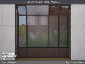 Sims 4 — Basset Shade 2x2 Middle by Mincsims — BaseGame Compatible. 6 swatches for short Wall