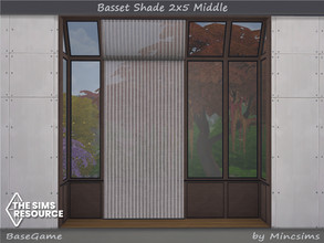 Sims 4 — Basset Shade 2x5 Middle by Mincsims — BaseGame Compatible. 6 swatches for tall Wall