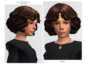 Sims 4 — Zoe Hairstyle for Child by -Merci- — New Maxis Match Hairstyle for Sims4. -15 EA Colours. -Unisex. -Base Game