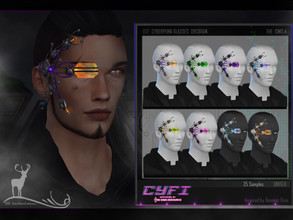 Sims 4 — CYFI / CYBERPUNK GLASSES  OBSIDIAN by DanSimsFantasy — Cyberpunk glasses inspired by the work of Dominic Elvin.