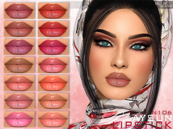 Sims 4 — [Patreon] Aysun Lipstick N106 by MagicHand — Lip gloss in 16 colors - HQ Compatible. Preview - CAS thumbnail