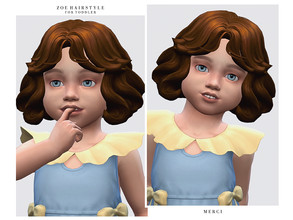 Sims 4 — Zoe Hairstyle for Toddler by -Merci- — New Maxis Match Hairstyle for Sims4. -For toddler. -Base Game compatible.