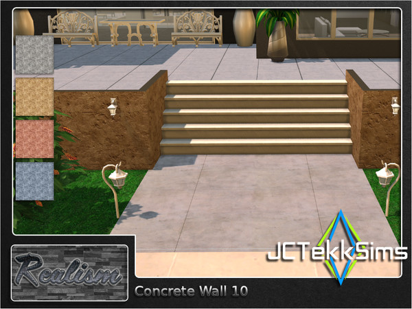 Sims 4 — Concrete Wall 10 by JCTekkSims — Created by JCTekkSims
