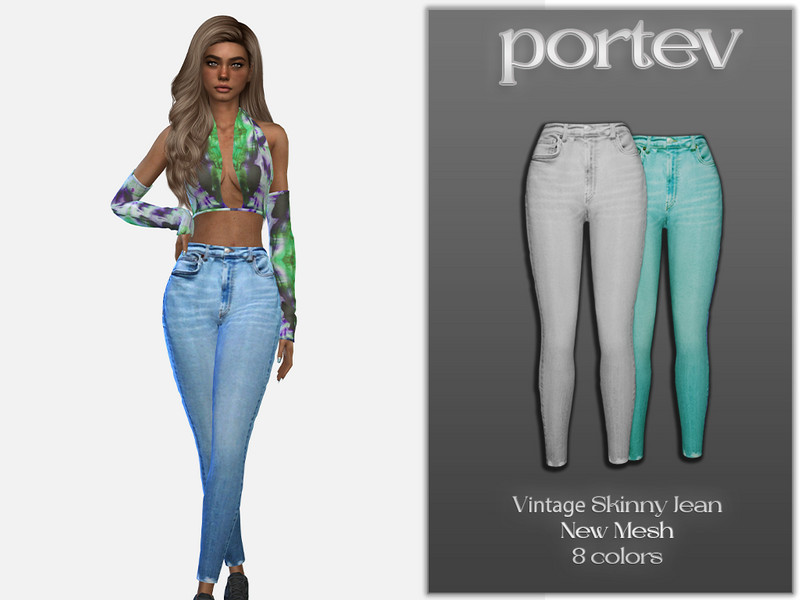 Sims 4 The Sims Resource | Vintage Skinny Jean by TSR Creator