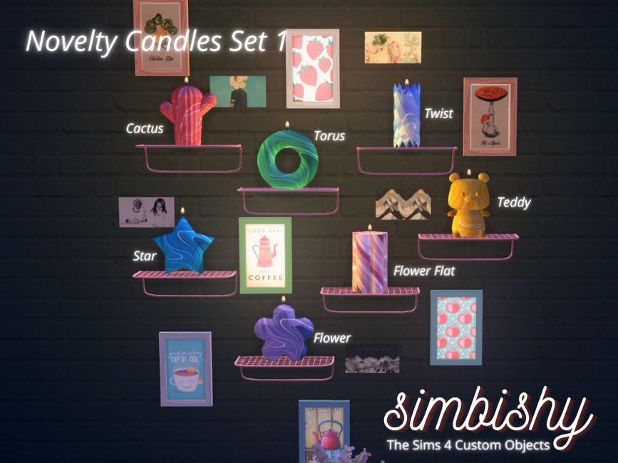 The Sims Resource Colourful Novelty Candles Set 1