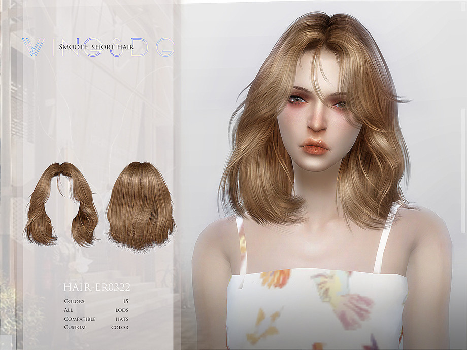 The Sims Resource - WINGS-ER0322-Smooth short hair