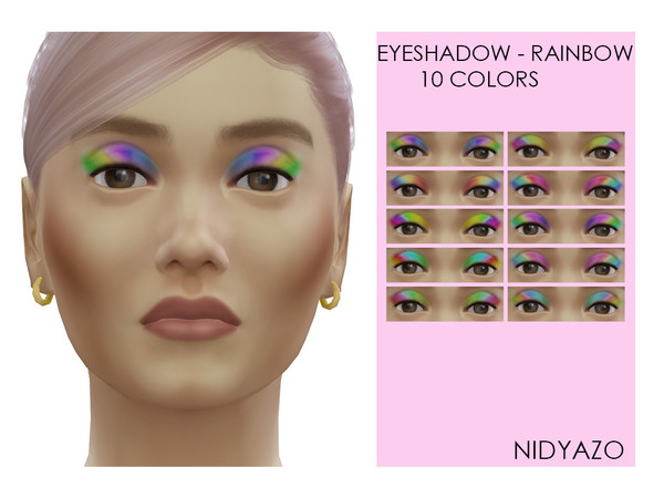 The Sims Resource - Nidyazo Eyeshadow Rainbow