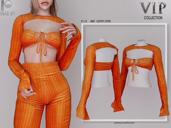 Sims 4 —  [PATREON]  (Early Access) KNIT OUTFIT (TOP) P112 by busra-tr — 10 colors Adult-Elder-Teen-Young Adult For