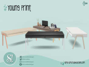 Sims 4 — Young Print table by SIMcredible! — by SIMcredibledesigns.com available at TSR 4 colors + variations