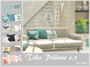 Sims 4 — Tika Pillows V.1 [Mesh Required] by philo — Sofa pillows in various colours. Original mesh by Ung999. 6