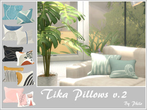 Sims 4 — Tika Pillows V.2 [Mesh Required] by philo — Sofa pillows in various colours. Original mesh by Ung999. 6