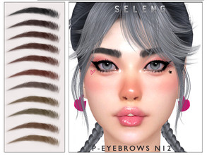Sims 4 — P-Eyebrows N12[Patreon] by Seleng — The eyebrows has 21 colours and HQ compatible. Allowed for teen, young
