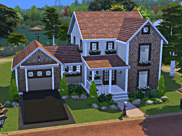 Sims 4 — Hazelnut Drive - NO CC Shell by newbiesimsie — I will be experimenting more on color palette from now on and I