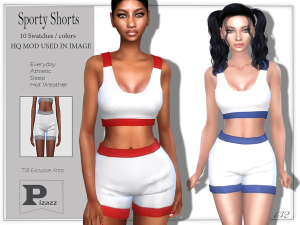 Sims 4 — Sporty Shorts by pizazz — Sporty Shorts for your sims 4 game. image above was taken in game so that you can see