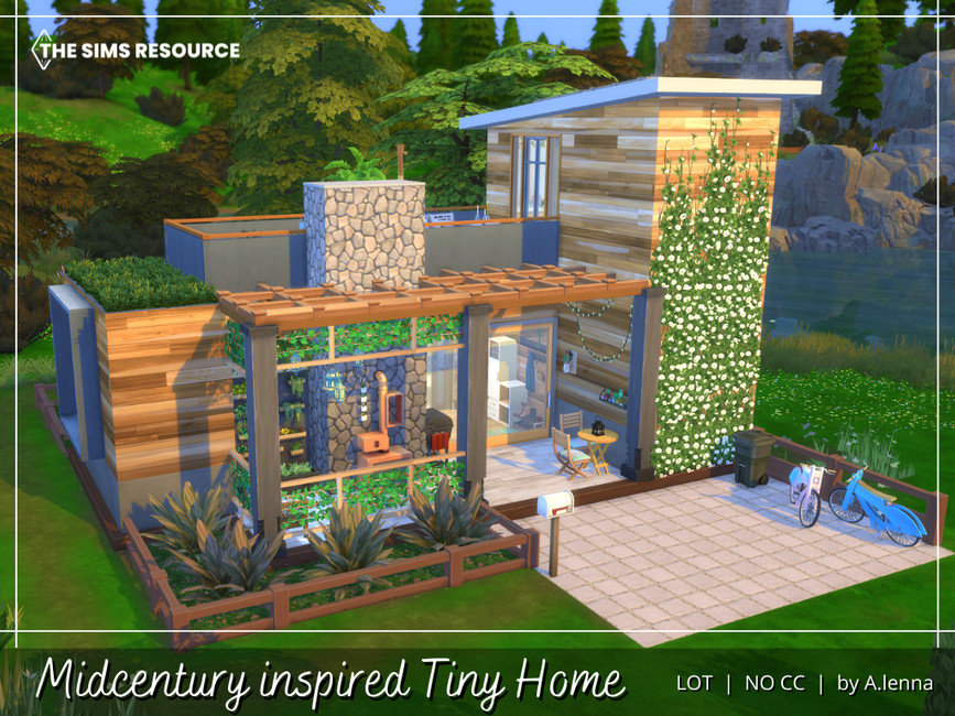 The Sims Resource - Midcentury inspired Tiny Home - NO CC