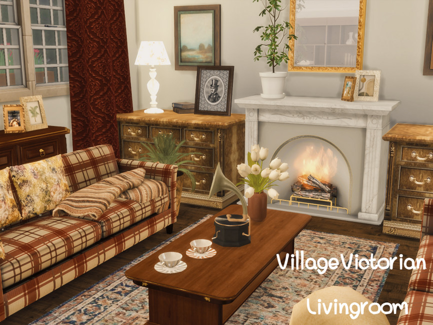 The Sims Resource - Village Victorian Livingroom | Only TSR CC