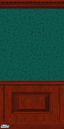 Sims 2 — Turquoise Sponge Paint w Cherry Panel by Agent420 — Turquoise Sponge Paint with Cherry Wood Paneling ($12 per
