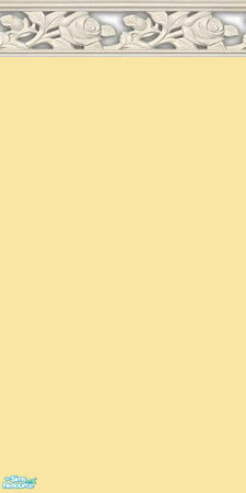 Sims 2 — NK PI Walls w Rose Shadow - Yellow by MoMama — Yellow paint is topped by a rose shadow molding.