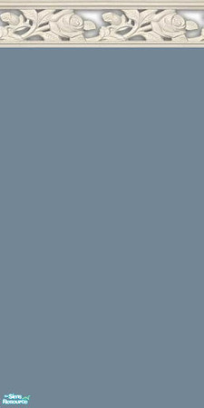 Sims 2 — NK PI Walls w Rose Shadow - Steel Blue by MoMama — Steel Blue paint is topped by a rose shadow molding.