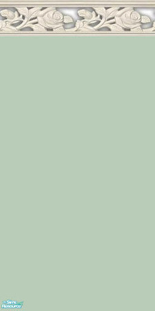 Sims 2 — NK PI Walls w Rose Shadow - Sea Green by MoMama — Sea Green paint is topped by a rose shadow molding.
