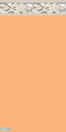 Sims 2 — NK PI Walls w Rose Shadow - Peach by MoMama — Peach paint is topped by a rose shadow molding.